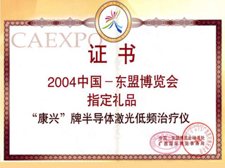 康興半導體激光/低頻治療儀被選入成為2004中國-東盟博覽會指定禮品